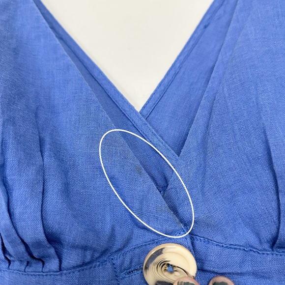 Free People Soleil Romper Blue Linen - Picture 6 of 12